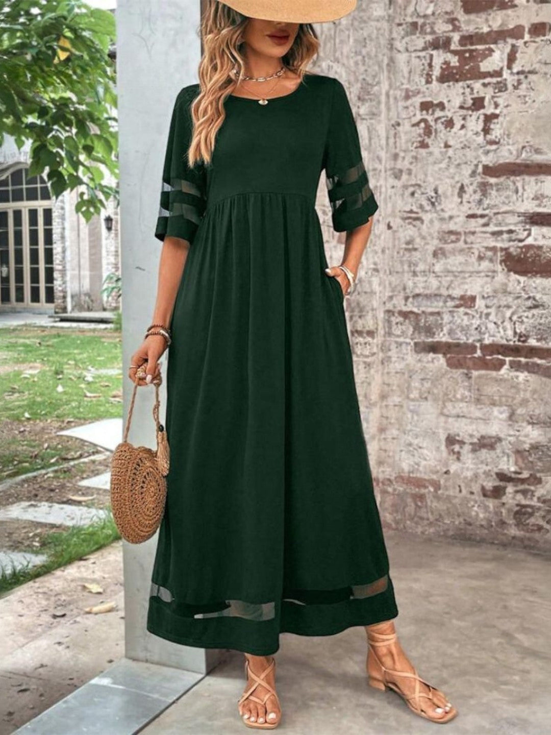 Elenora - Dames Jurk Ronde Hals Maxi