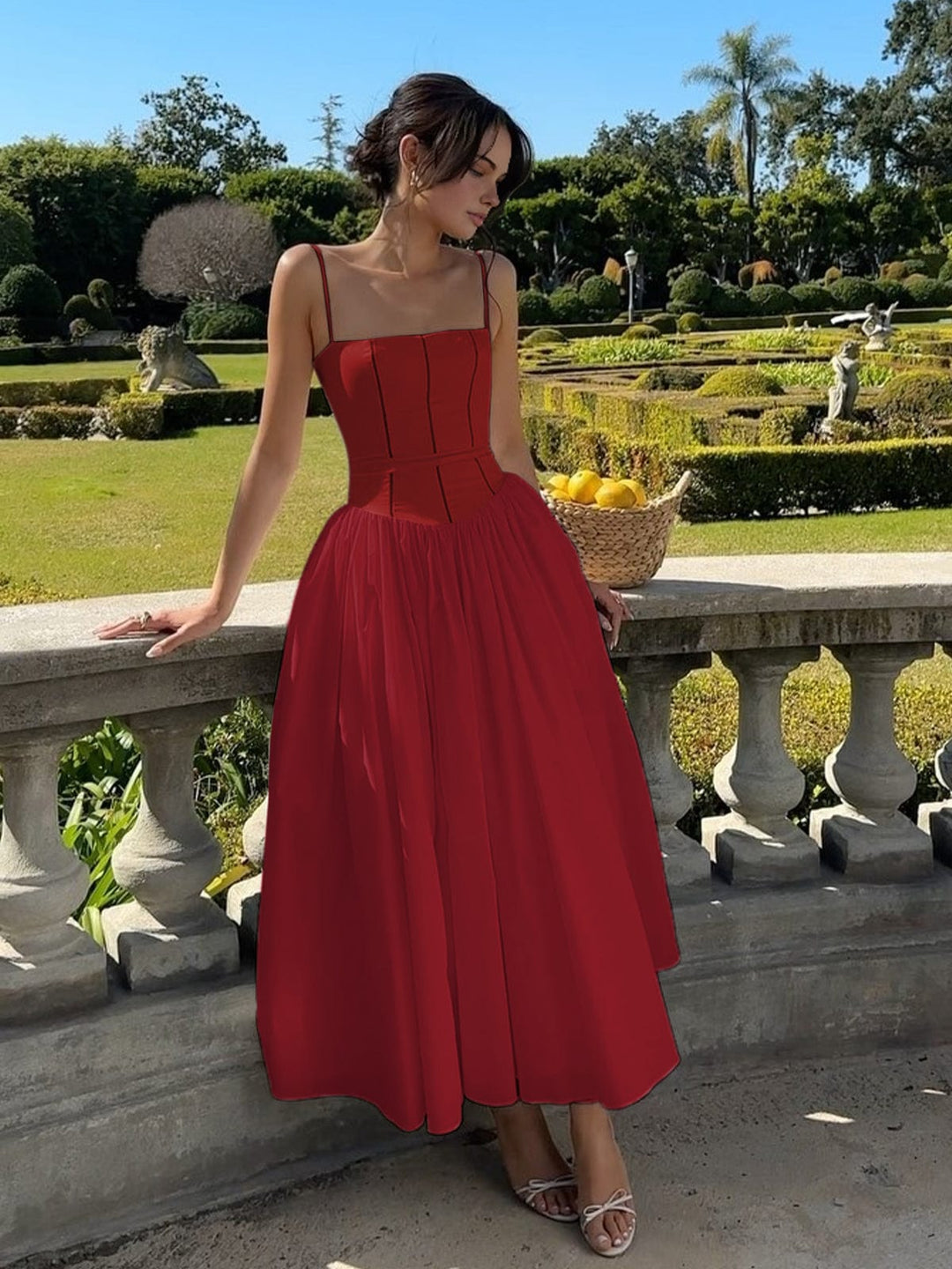 Caterella - Dames Bruidsgast Elegante Corset Midi Jurk