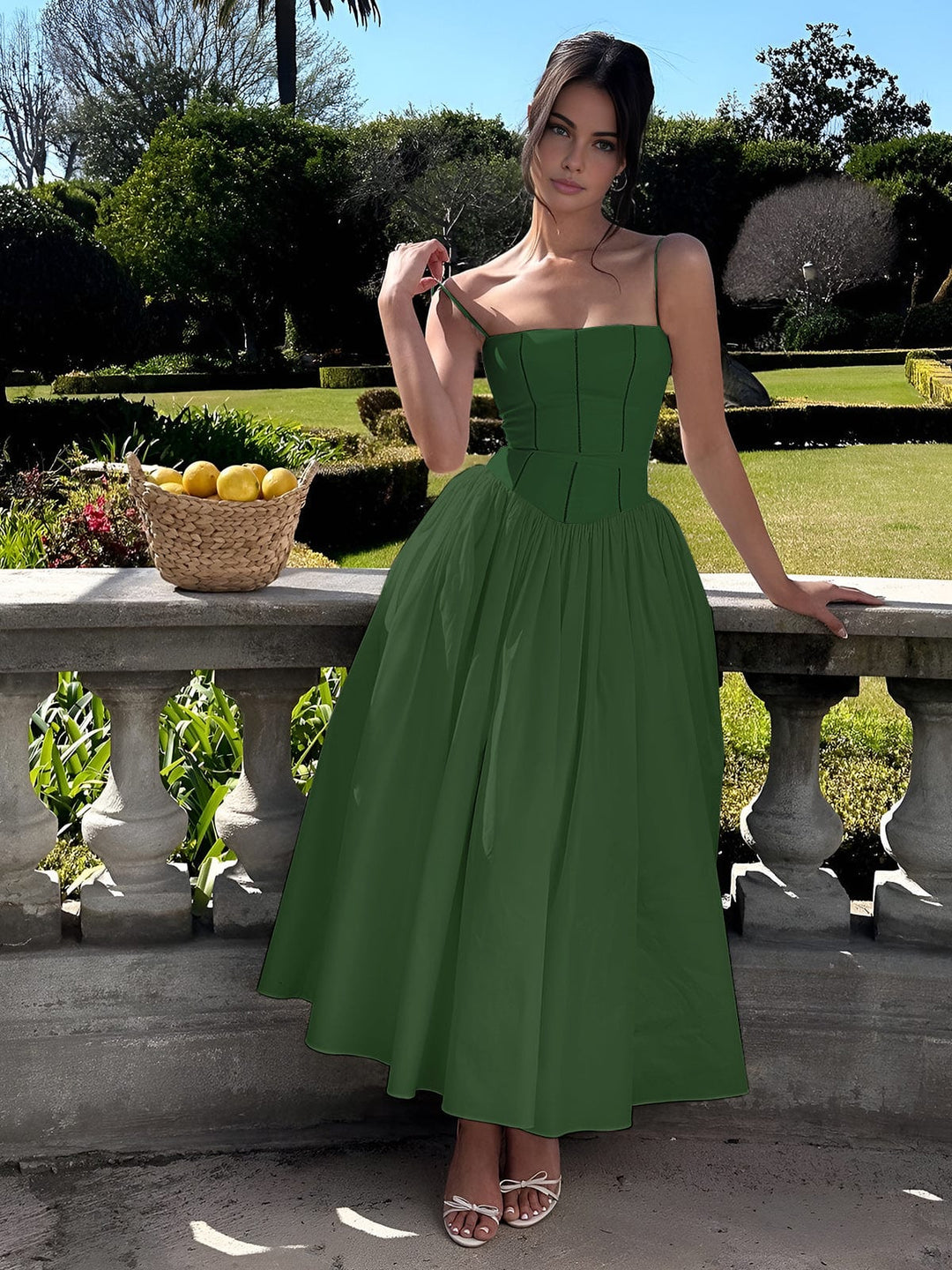 Caterella - Dames Bruidsgast Elegante Corset Midi Jurk