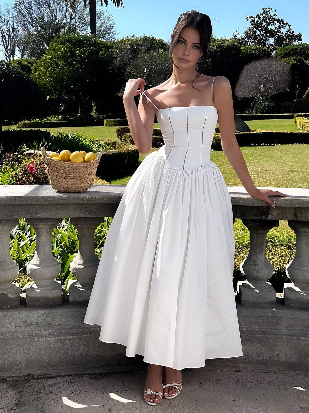 Caterella - Dames Bruidsgast Elegante Corset Midi Jurk