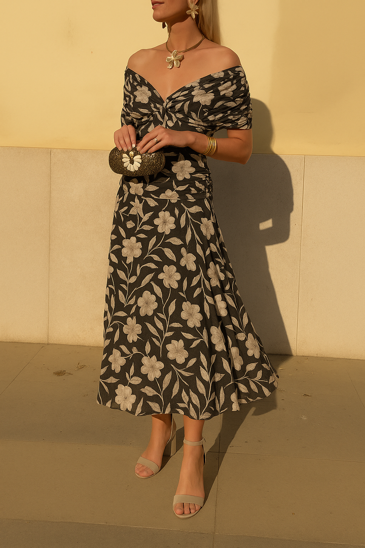 Avelina - Dames Jurk Bloemen Wikkel Midi