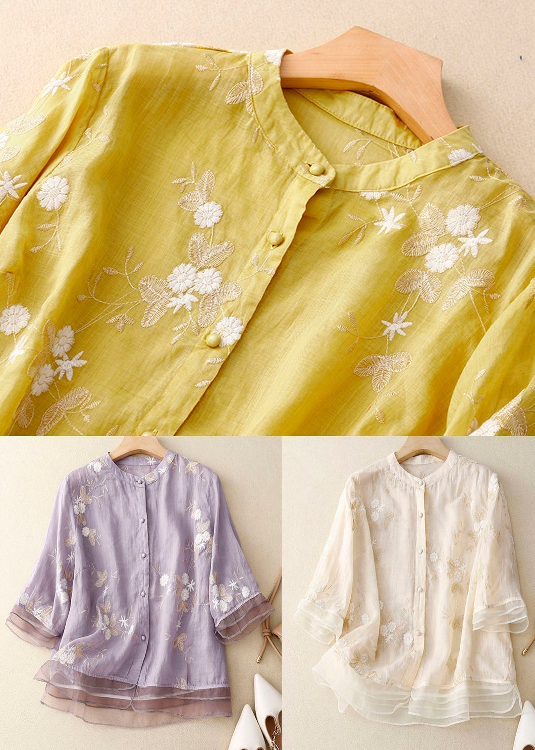 Rosanna – Dames Blouse met Geborduurde Details