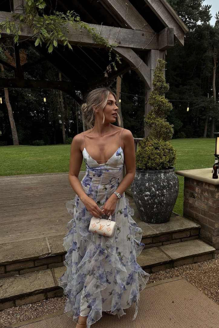 Valerina - Dames Zomer Bloemen Cut-Out Maxi Jurk