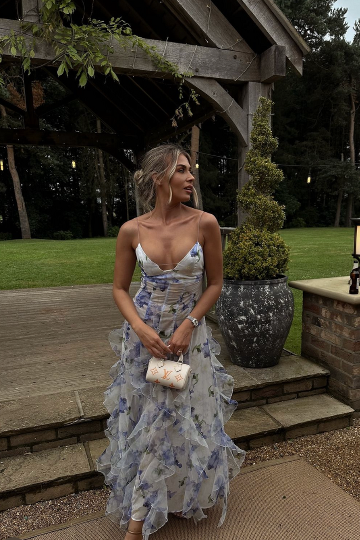 Valerina - Dames Zomer Bloemen Cut-Out Maxi Jurk