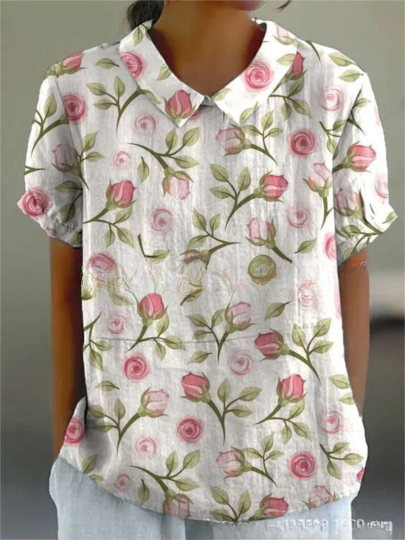 Liliana – Dames Blouse met Bloemenprint en Kraag