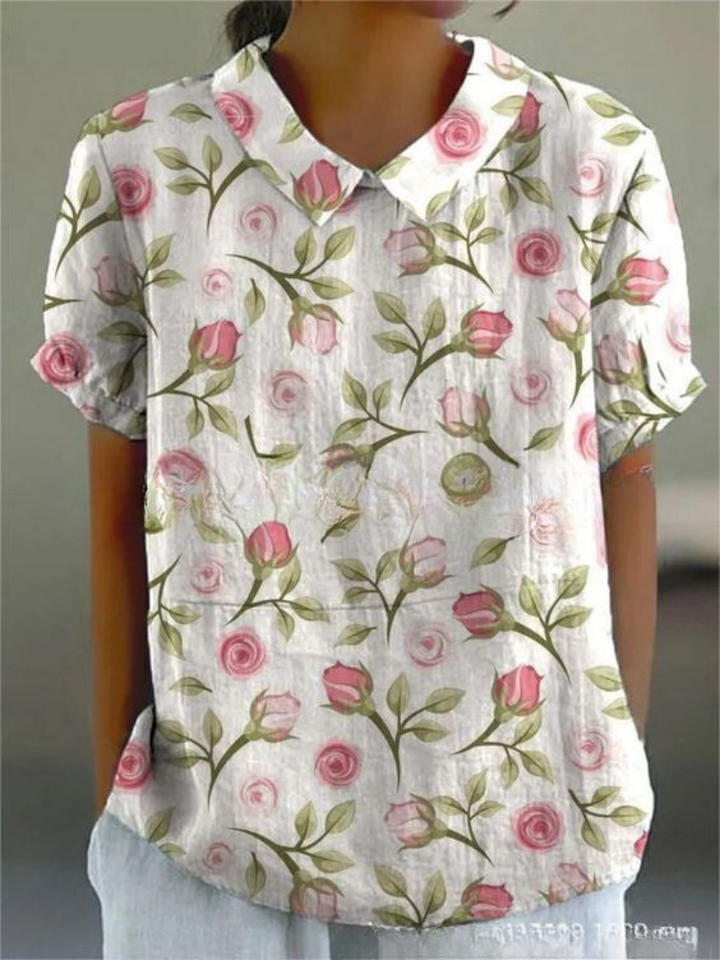 Liliana – Dames Blouse met Bloemenprint en Kraag