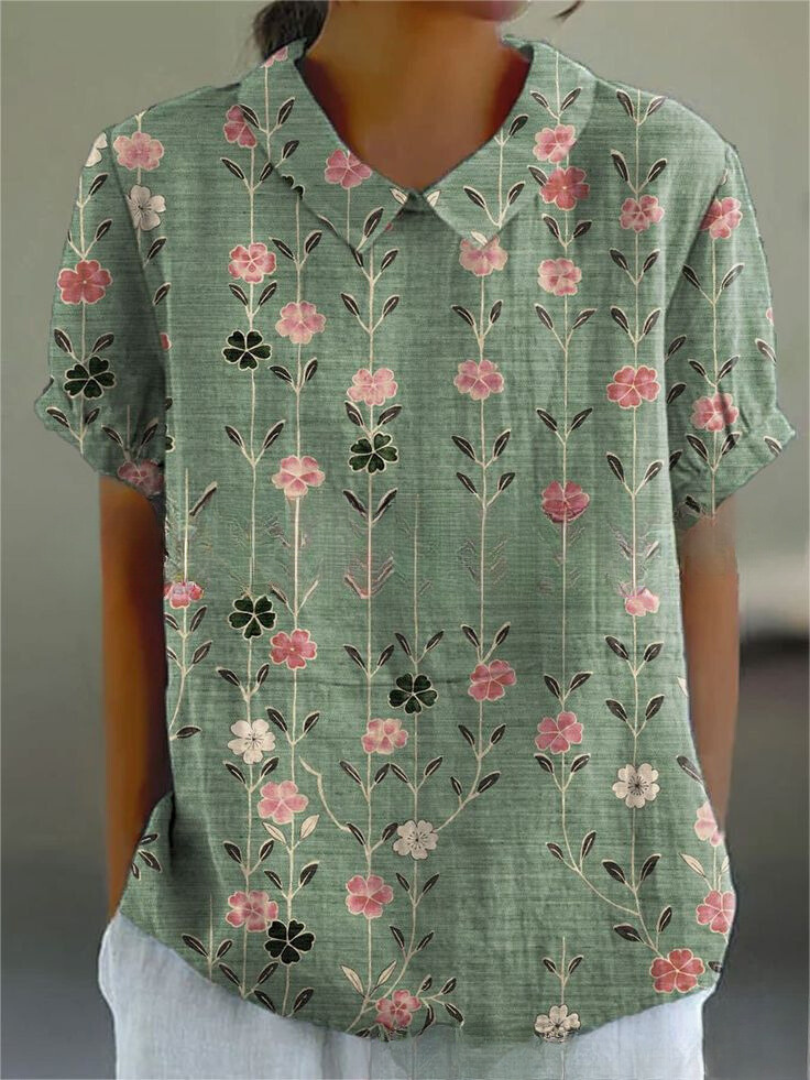 Liliana – Dames Blouse met Bloemenprint en Kraag