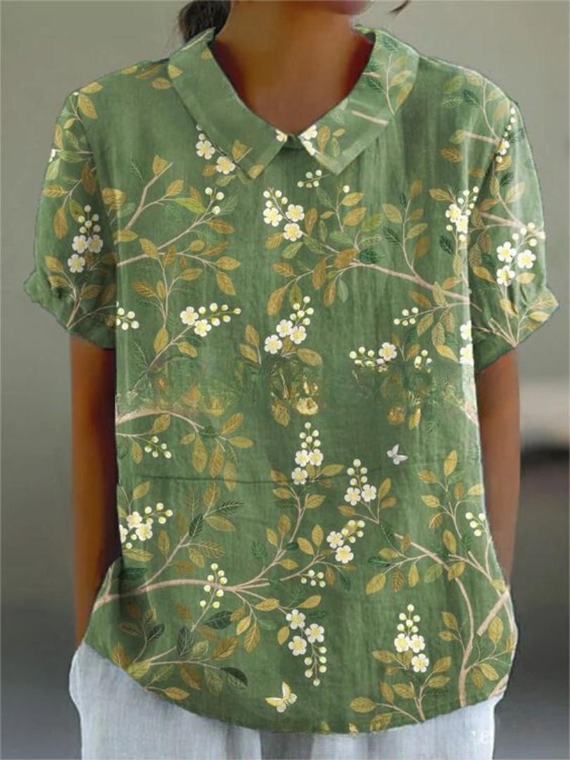 Liliana – Dames Blouse met Bloemenprint en Kraag