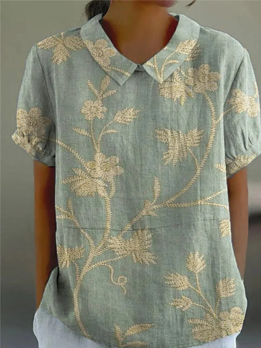 Liliana – Dames Blouse met Bloemenprint en Kraag