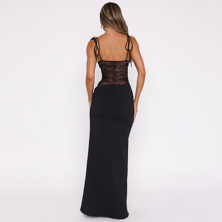Valenza - Dames Jurk Lace Panel Maxi