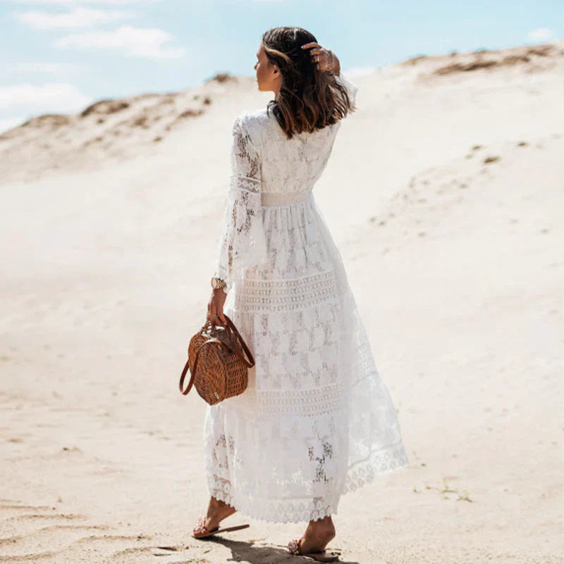 Phoebe – Dames Zomer Bohemian Lange Mouwen Maxi Jurk