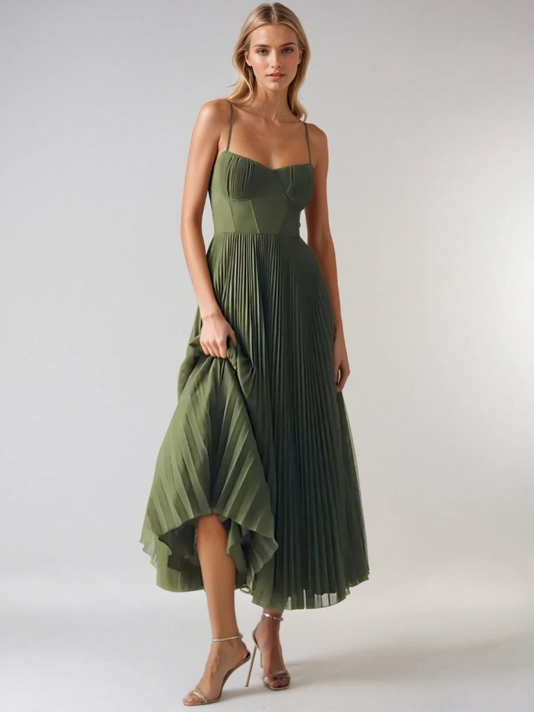 Rosetta - Dames Jurk Sleeveless Pleated Maxi