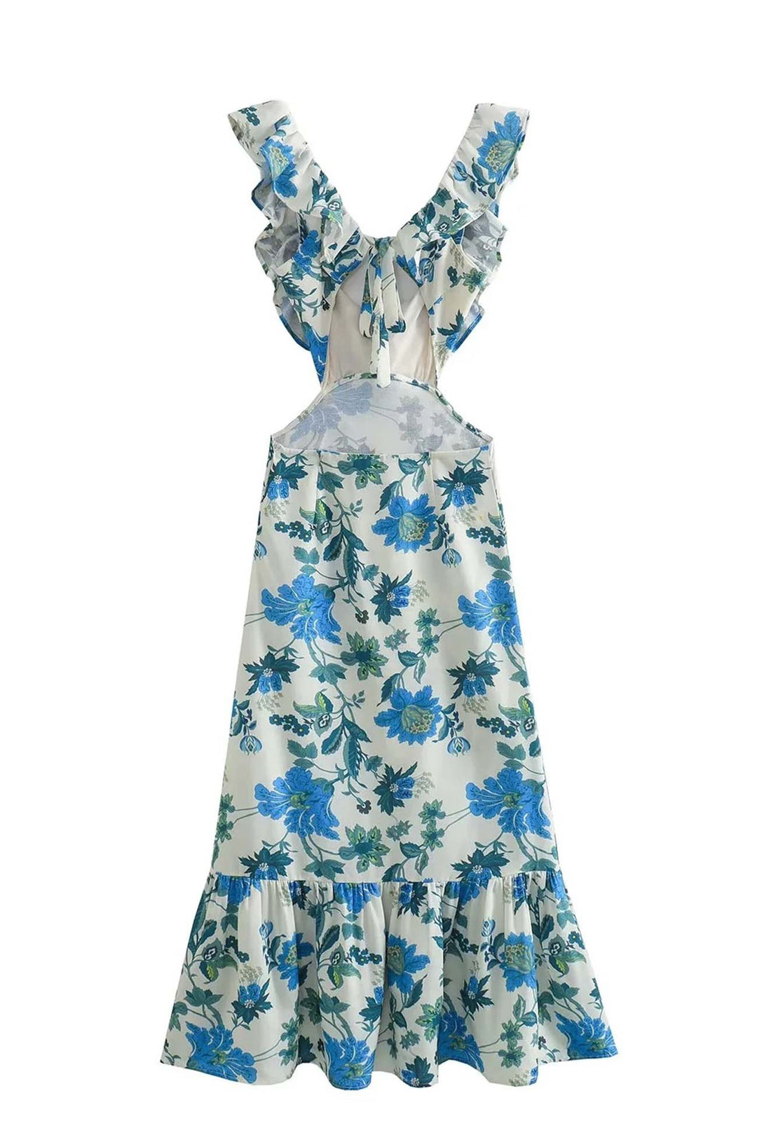 Sophia – Dames Bloemen Elegante Ruffle Maxi Jurk