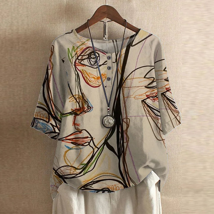 Amalia – Dames Blouse met Vintage Bloemenprint
