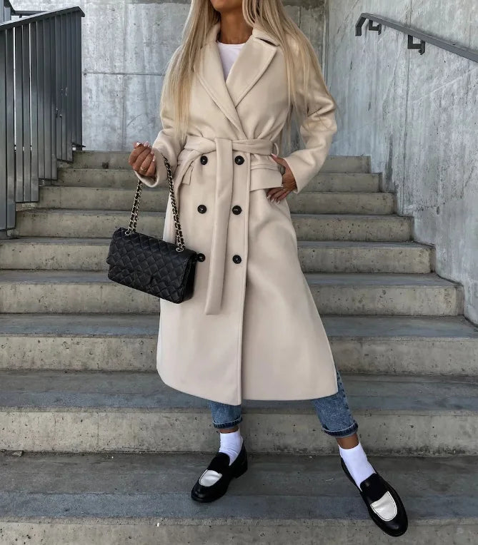 Abigail - Elegante Lange Trenchcoat