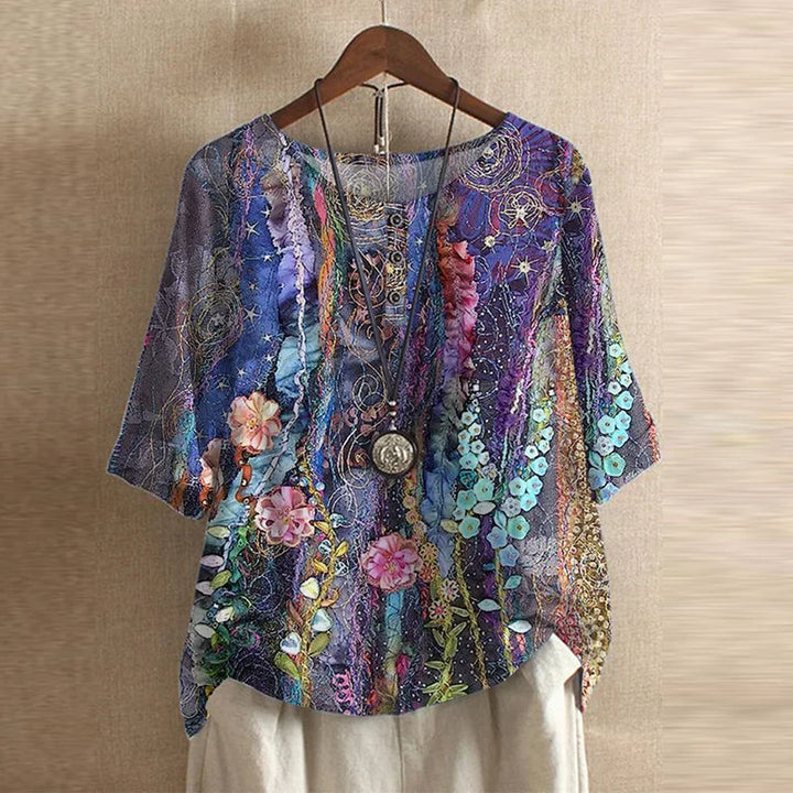 Amalia – Dames Blouse met Vintage Bloemenprint