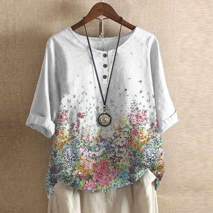 Amalia – Dames Blouse met Vintage Bloemenprint