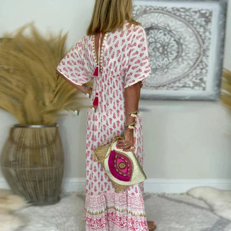 Solena - Dames Jurk Boho Print Maxi