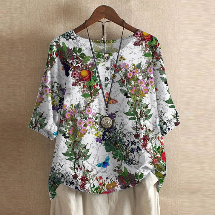 Amalia – Dames Blouse met Vintage Bloemenprint
