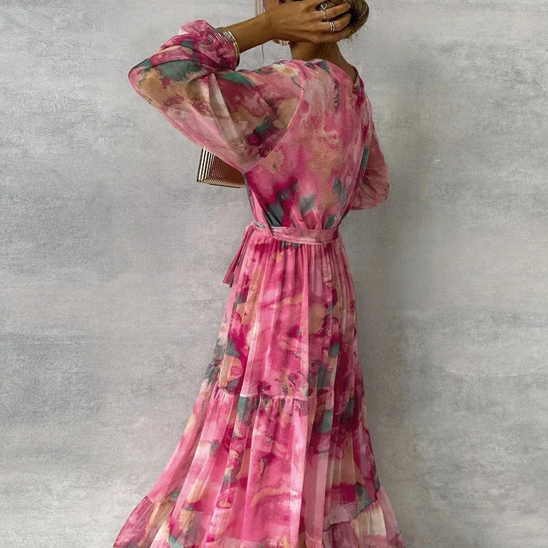 Ismene - Elegante Handgemaakte Bloemenjurk