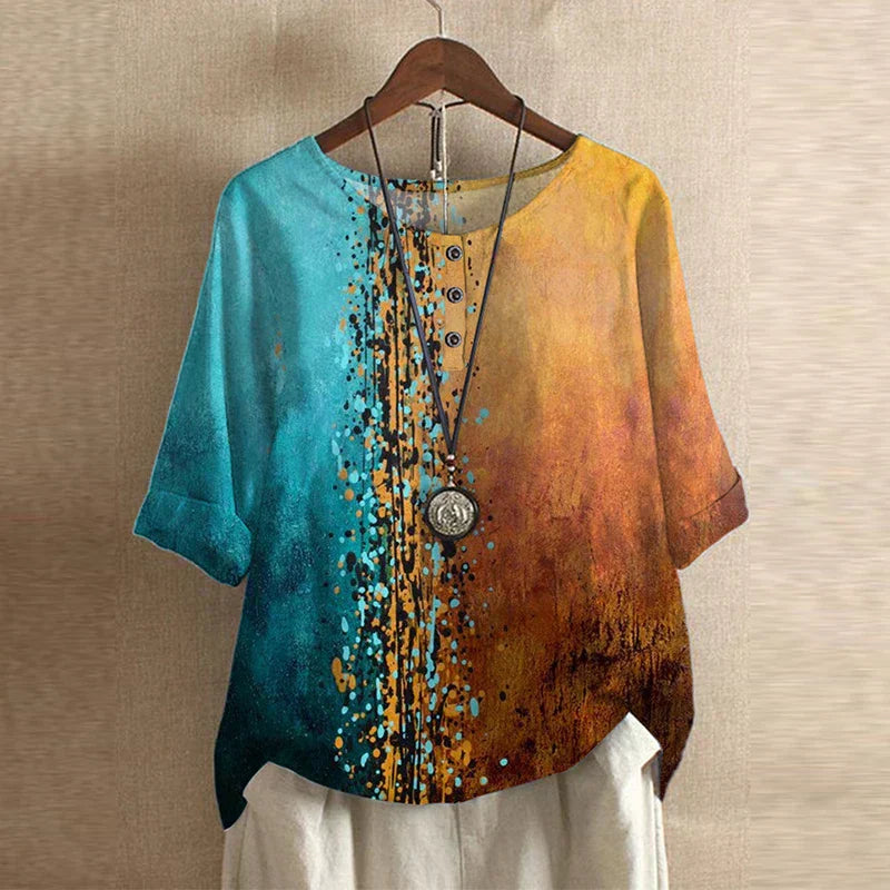 Amalia – Dames Blouse met Vintage Bloemenprint