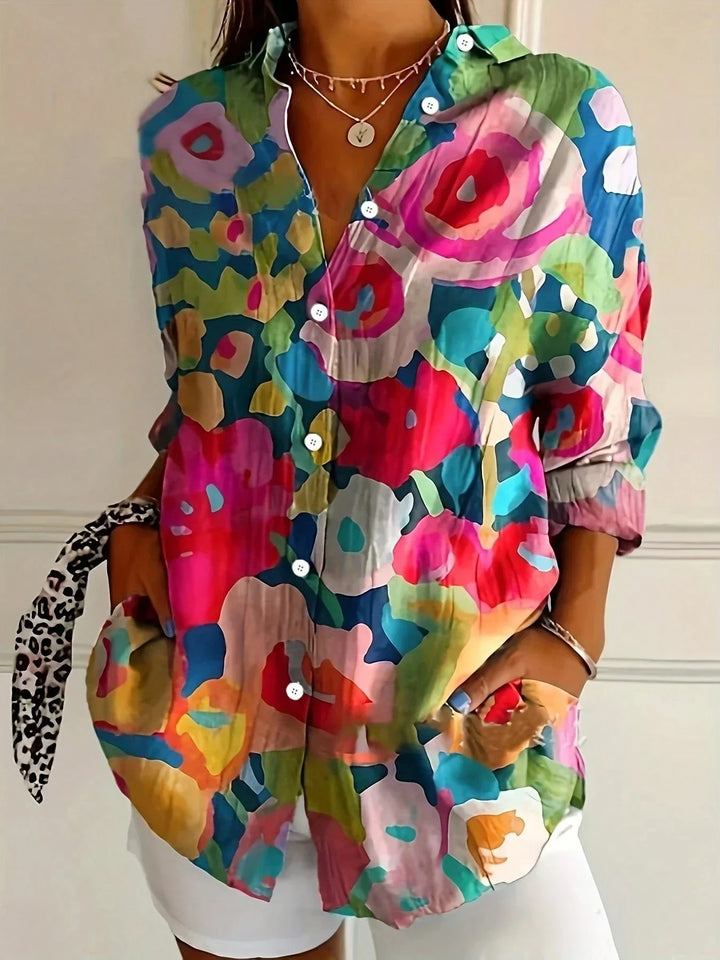 Camila – Dames Blouse met Kleurrijke Bloemenprint