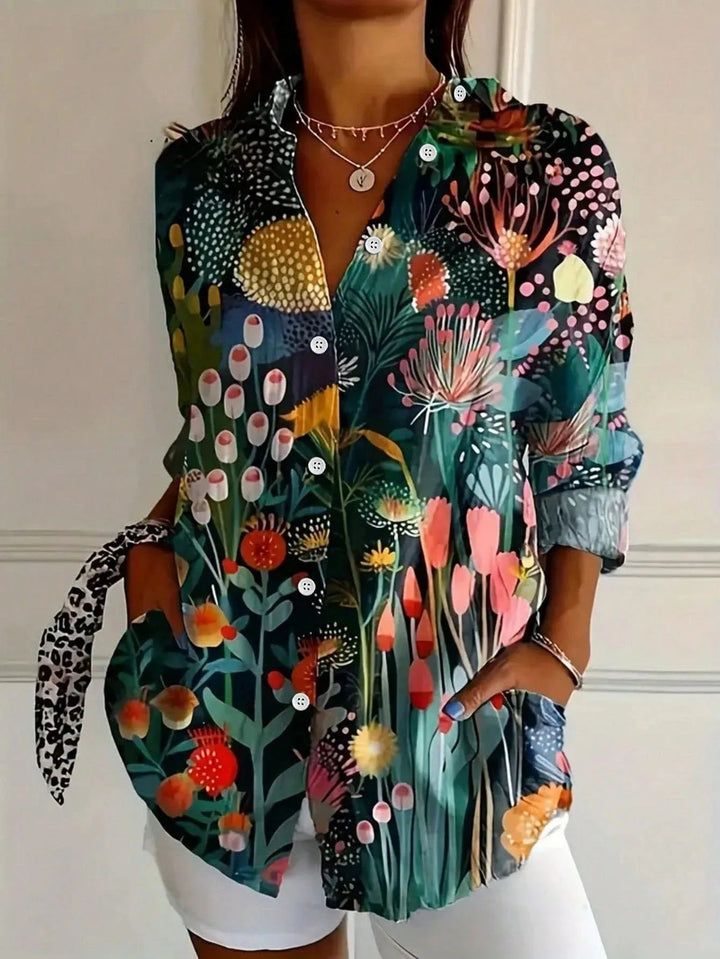 Camila – Dames Blouse met Kleurrijke Bloemenprint