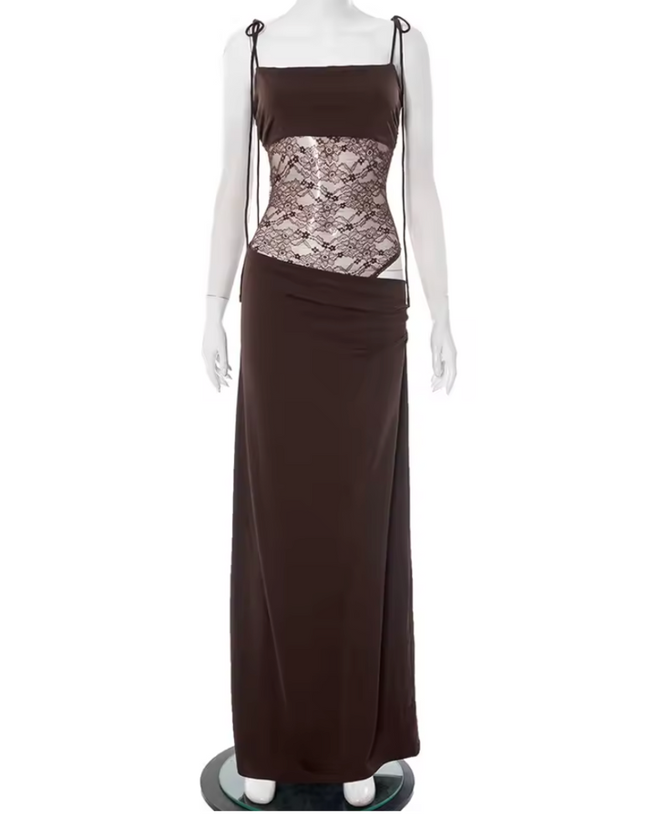 Valenza - Dames Jurk Lace Panel Maxi