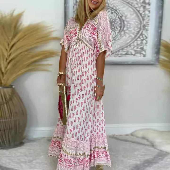 Solena - Dames Jurk Boho Print Maxi