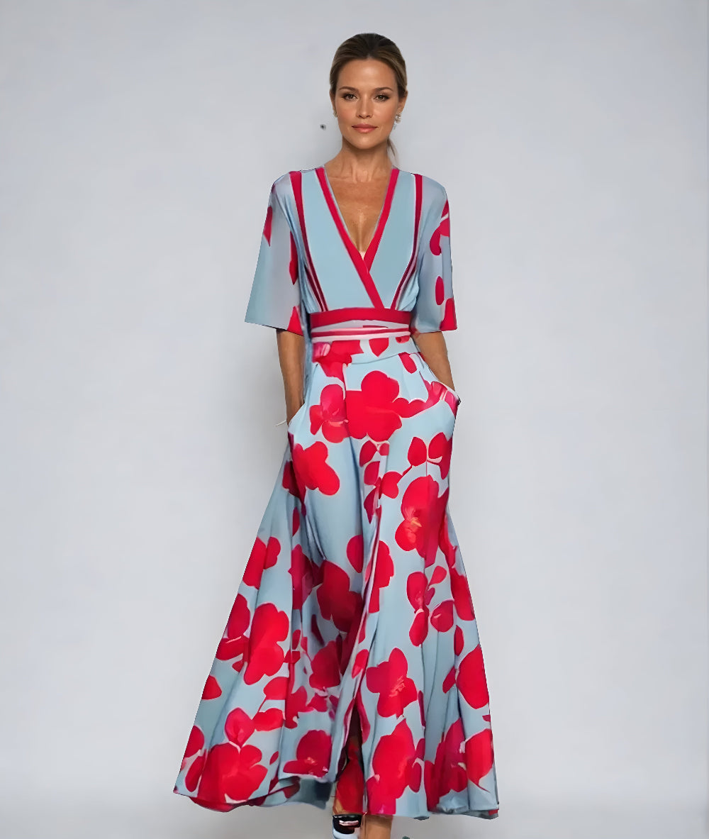 Leandra - Bloemen Wikkeljurk