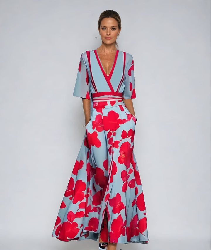 Leandra - Bloemen Wikkeljurk