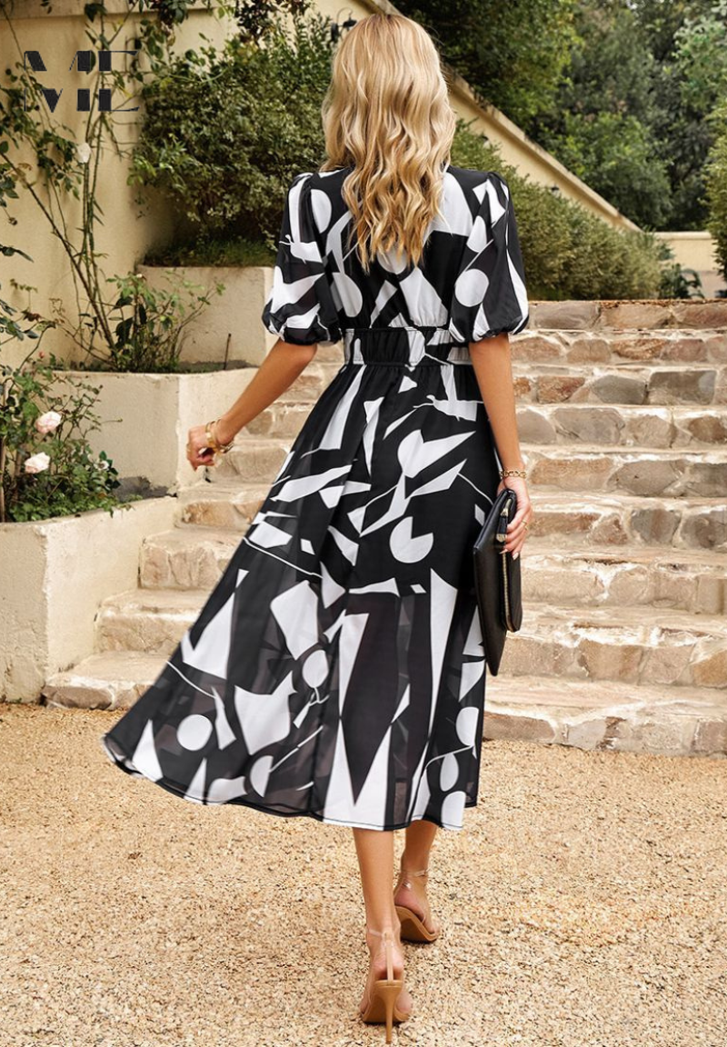 Valencia - Dames Jurk Midi met bloemenprint