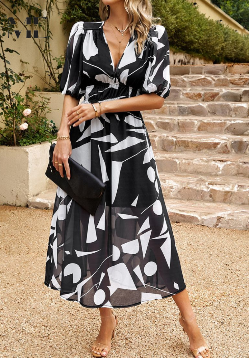 Valencia - Dames Jurk Midi met bloemenprint