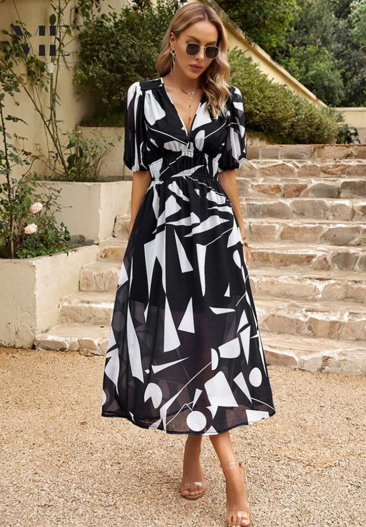 Valencia - Dames Jurk Midi met bloemenprint