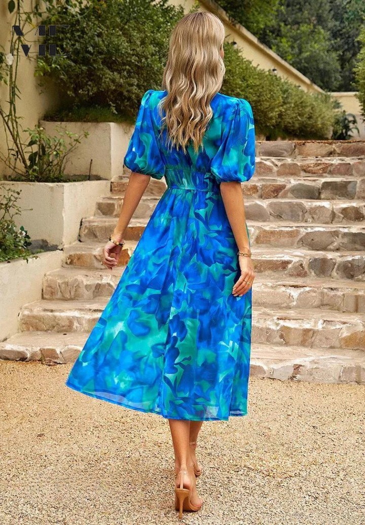 Valencia - Dames Jurk Midi met bloemenprint