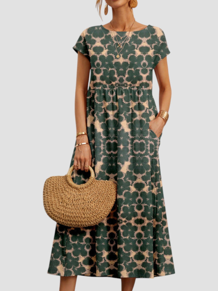 Lorena - Dames Jurk Geometrische Print Midi