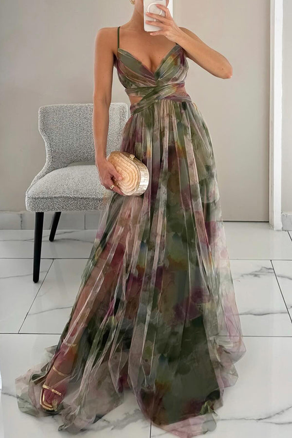 Annis – Dames Elegante Geplooide Maxi Jurk