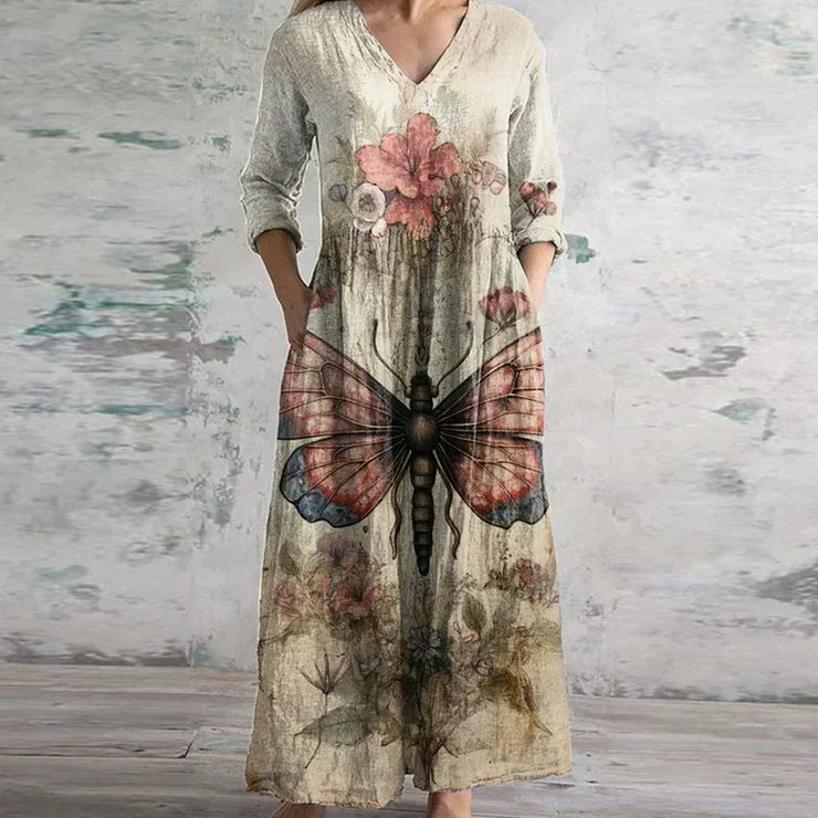 Dimitra – Elegante Retro Maxi Jurk
