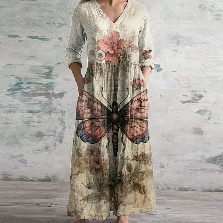 Dimitra – Elegante Retro Maxi Jurk