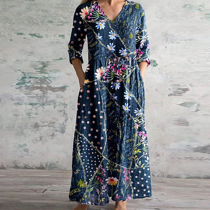 Dimitra – Elegante Retro Maxi Jurk