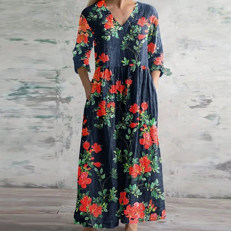 Dimitra – Elegante Retro Maxi Jurk