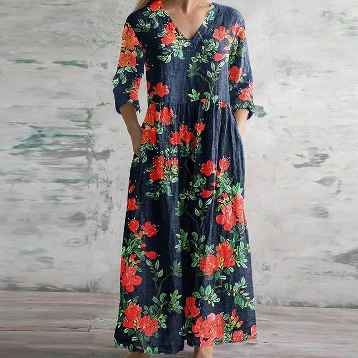 Dimitra – Elegante Retro Maxi Jurk