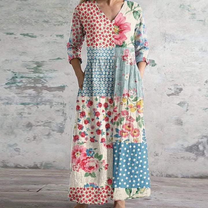 Dimitra – Elegante Retro Maxi Jurk
