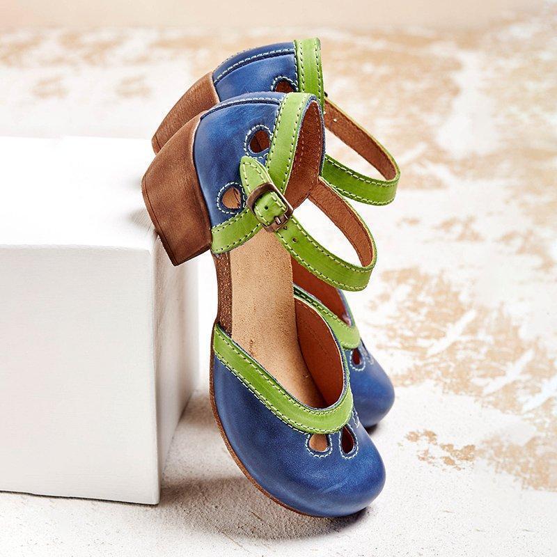 Evelina – Dames Orthopedische Lage Hak Platte Sandalen