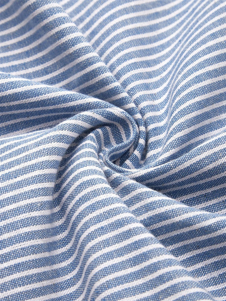 Ramona – Gestreepte Midi Jurk met Knopen