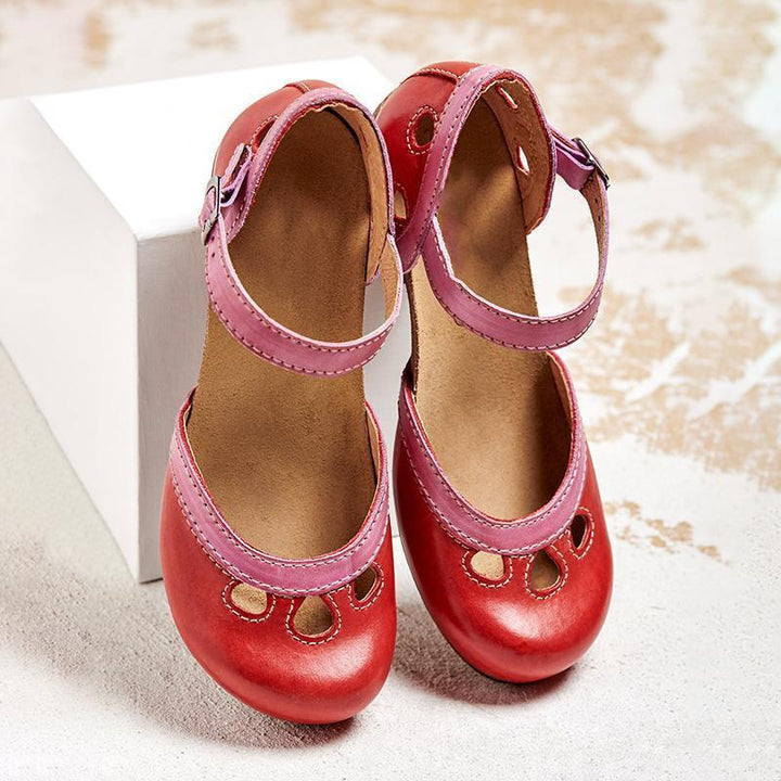 Evelina – Dames Orthopedische Lage Hak Platte Sandalen