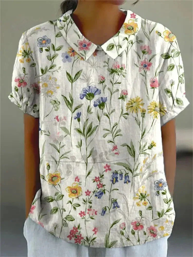 Liliana – Dames Blouse met Bloemenprint en Kraag
