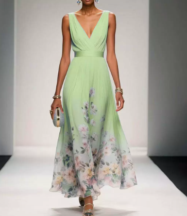 Mara - Zachte elegantie bruiloft gast jurk