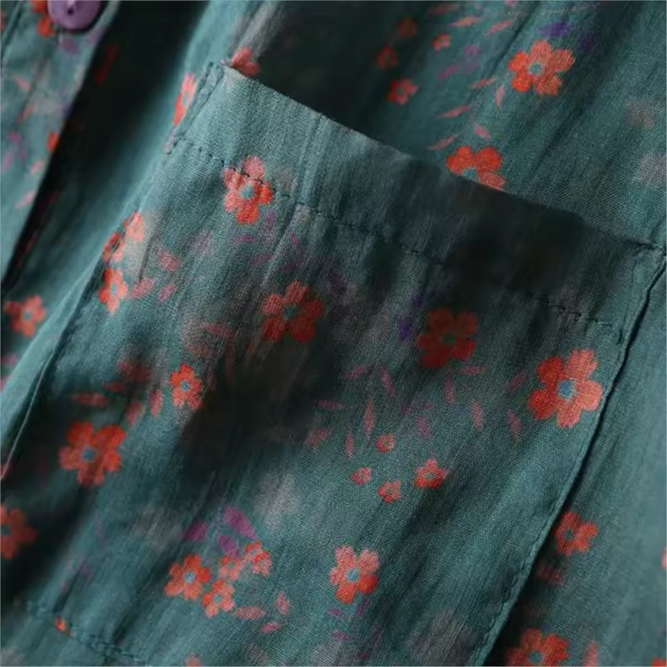 Marciana – Dames Blouse Bloemenprint met Halve Knoopsluiting