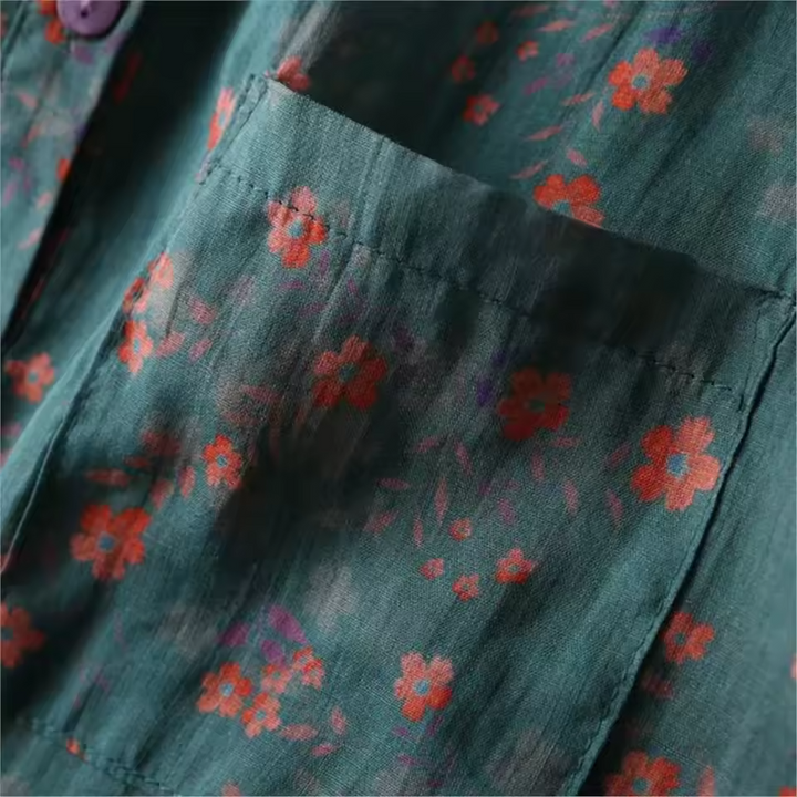 Marciana – Dames Blouse Bloemenprint met Halve Knoopsluiting